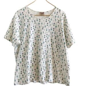 Vintage Woolrich Garden T-Shirt with Plants 100% Cotton Plant Shirt